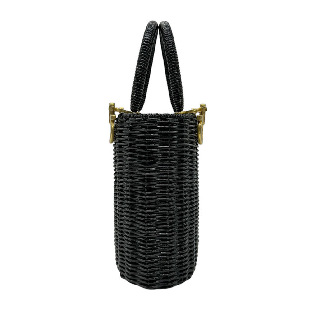 Salvatore Ferragamo Bag Rattan Black Basket Handbag